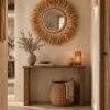 Miroir bohème en raphia naturel fait main – DOMINTA LOU – vue 4