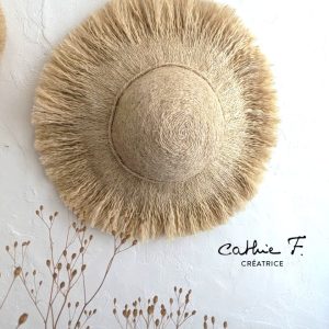 Chapeau décoratif bohème ethnique en fibres et corde FABRA