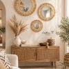 Miroir rond bohème ethnique en raphia JULIANA 50 – vue 2